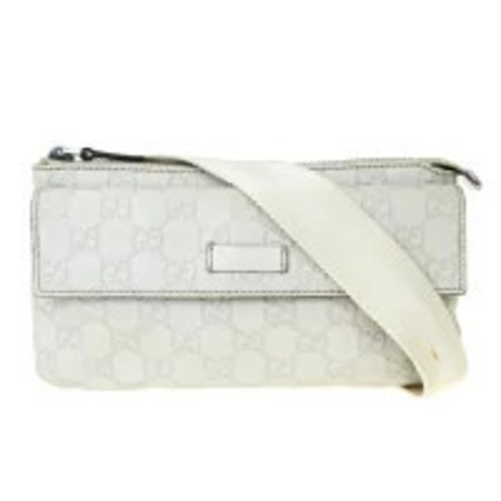 Gucci GG Waist Pouch Clutch Bag White Leather - Picture 1 of 7